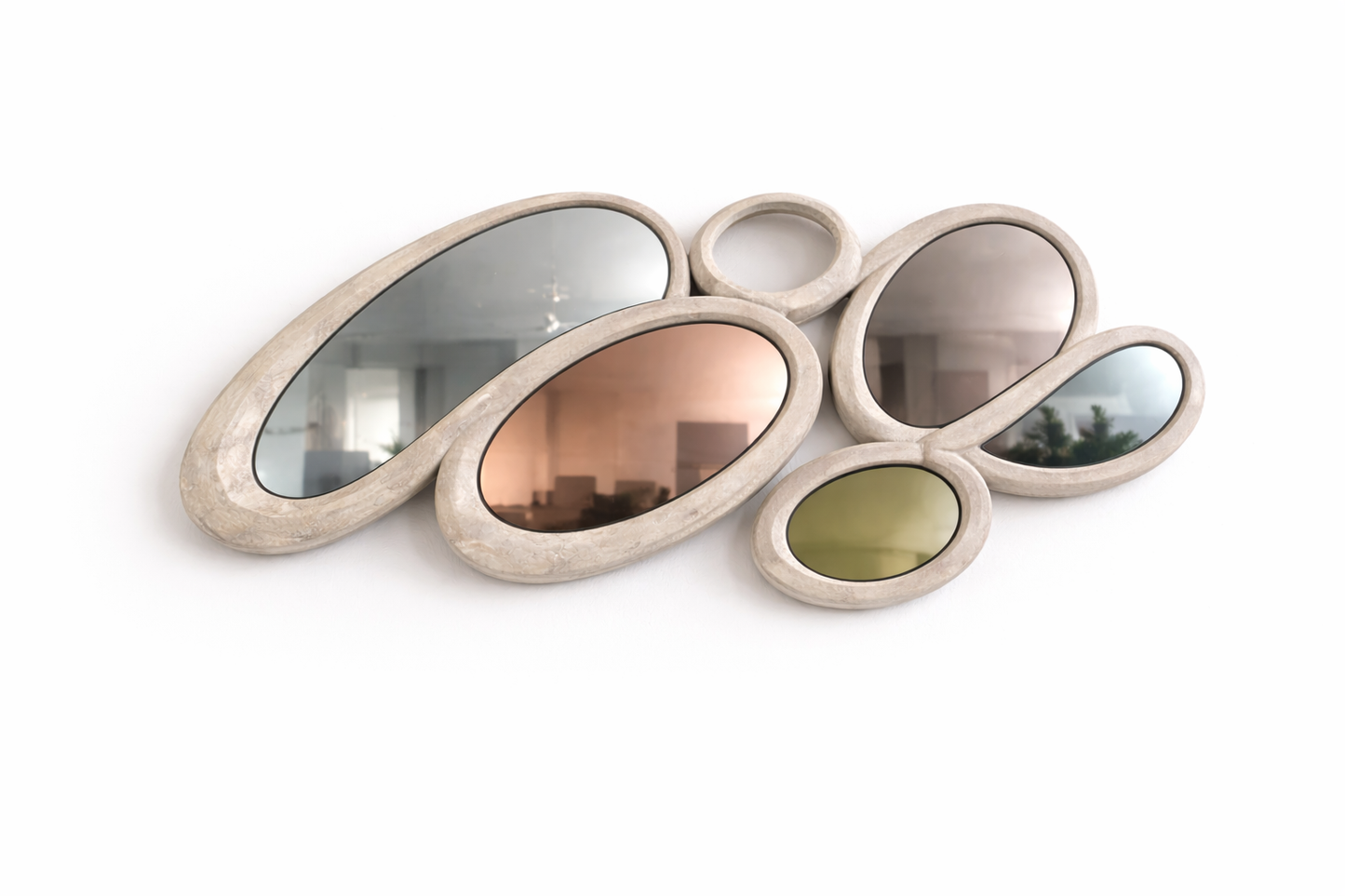 Modern Sculptural Wall Mirror Pearl Jam