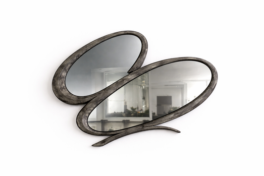 Modern Sculptural Wall Mirror Monocrome