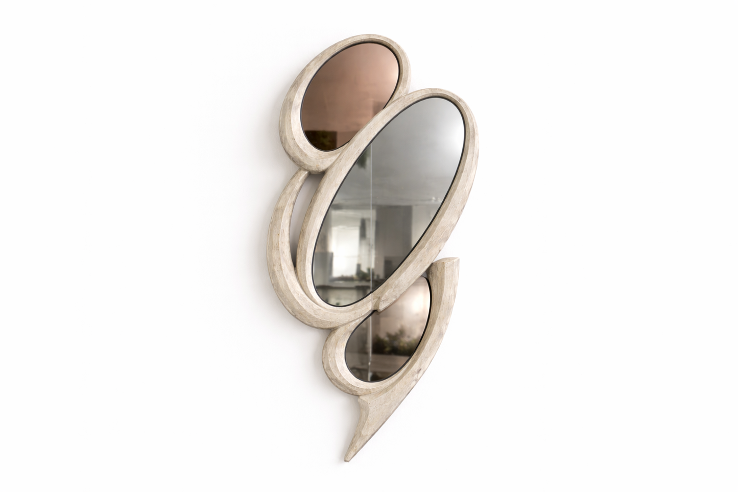 Modern Sculptural Wall Mirror Vertical Drops