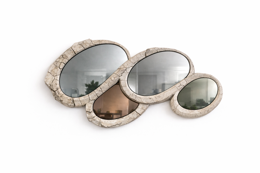 Modern Sculptural Wall Mirror Pearl Drops