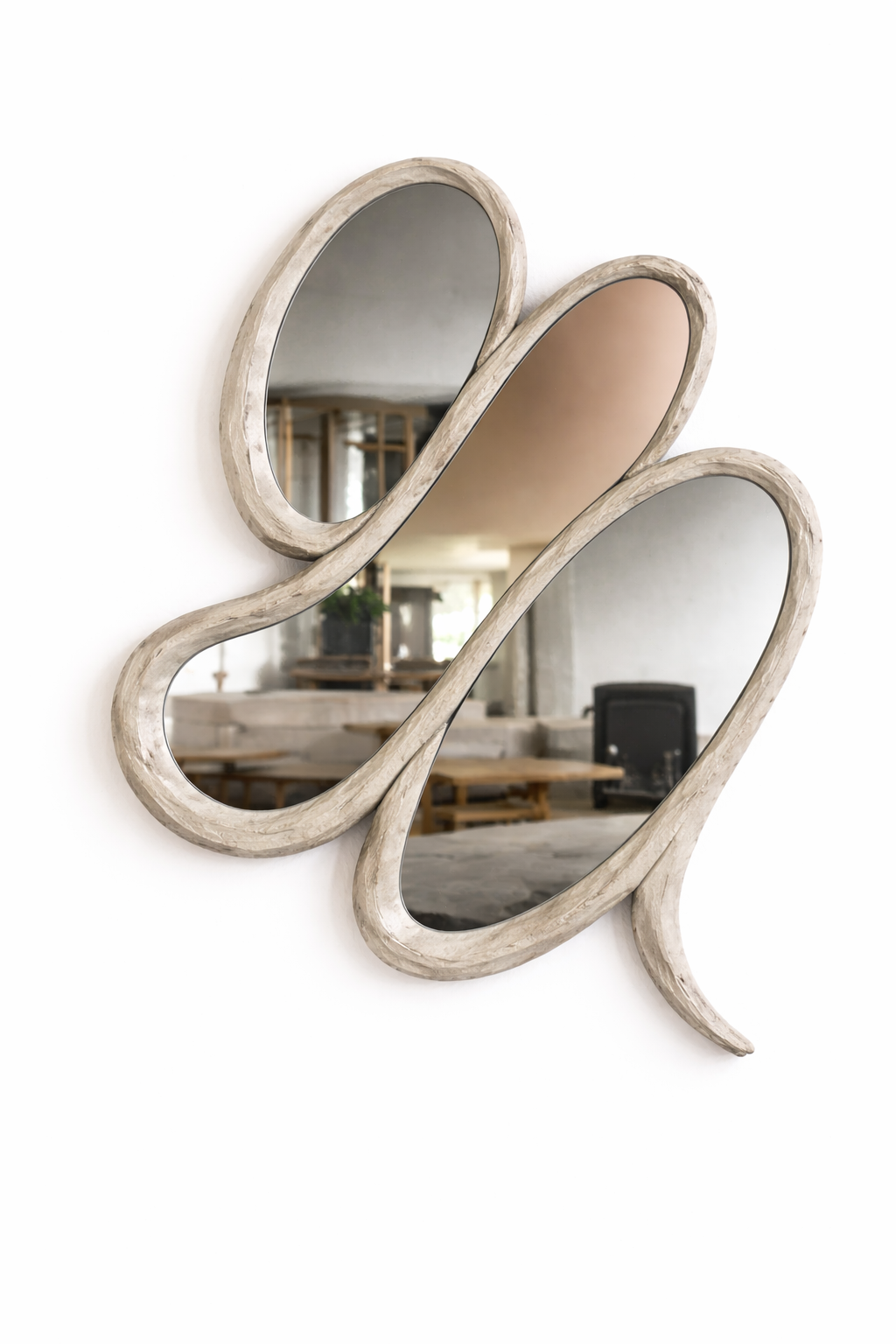 Modern Sculptural Wall Mirror | Custom Shape & Glass Options
